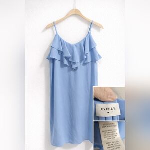 Everly Sky Blue Ruffle Cami Dress